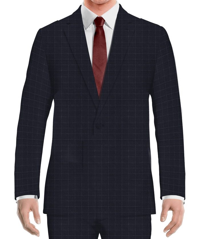 A custom two-button jacket with a notch lapel